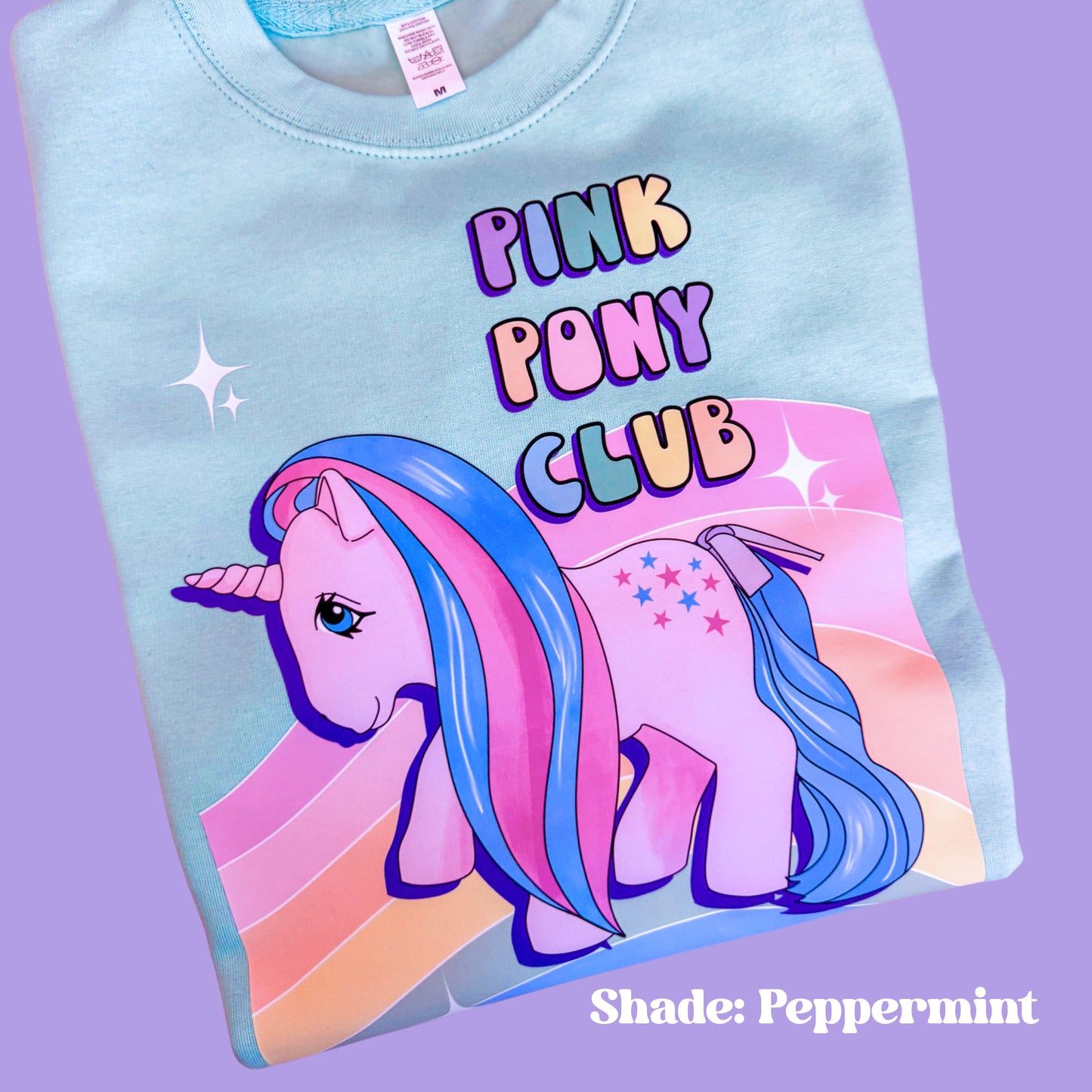 Pink Pony Club - Crew Neck Sweater - Inspired by Vintage 80s and 90s My Little Pony Dolls