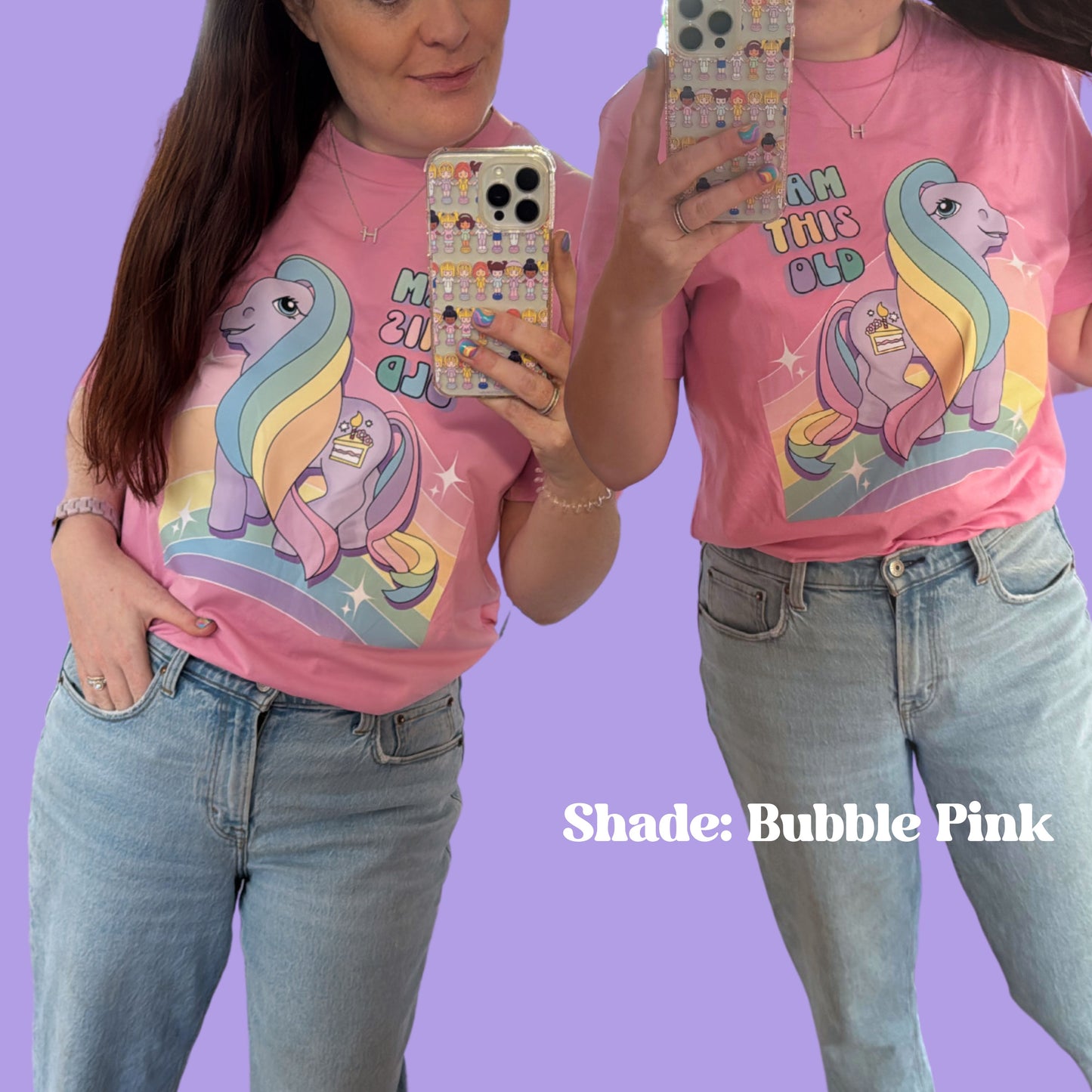 100% Organic Cotton Retro 90's Printed Tee Inspired by Vintage My Little Pony Dolls