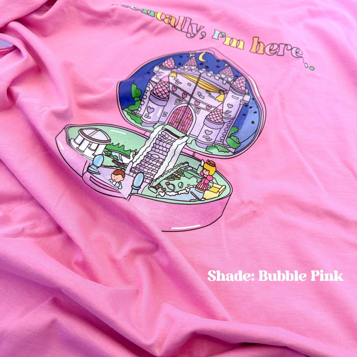 Soft 100% Organic Cotton Tee Inspired by 80s/90s Polly Starlight Castle Compact