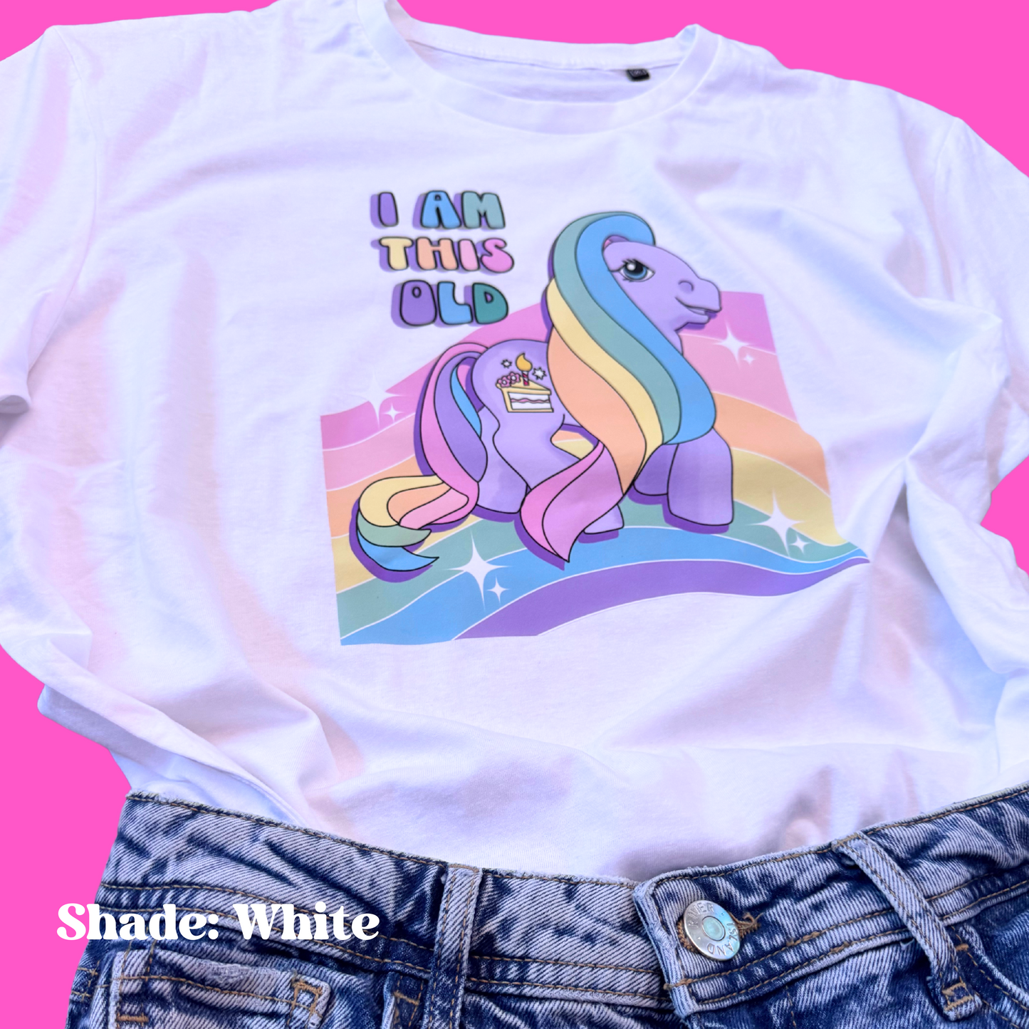 100% Organic Cotton Retro 90's Printed Tee Inspired by Vintage My Little Pony Dolls