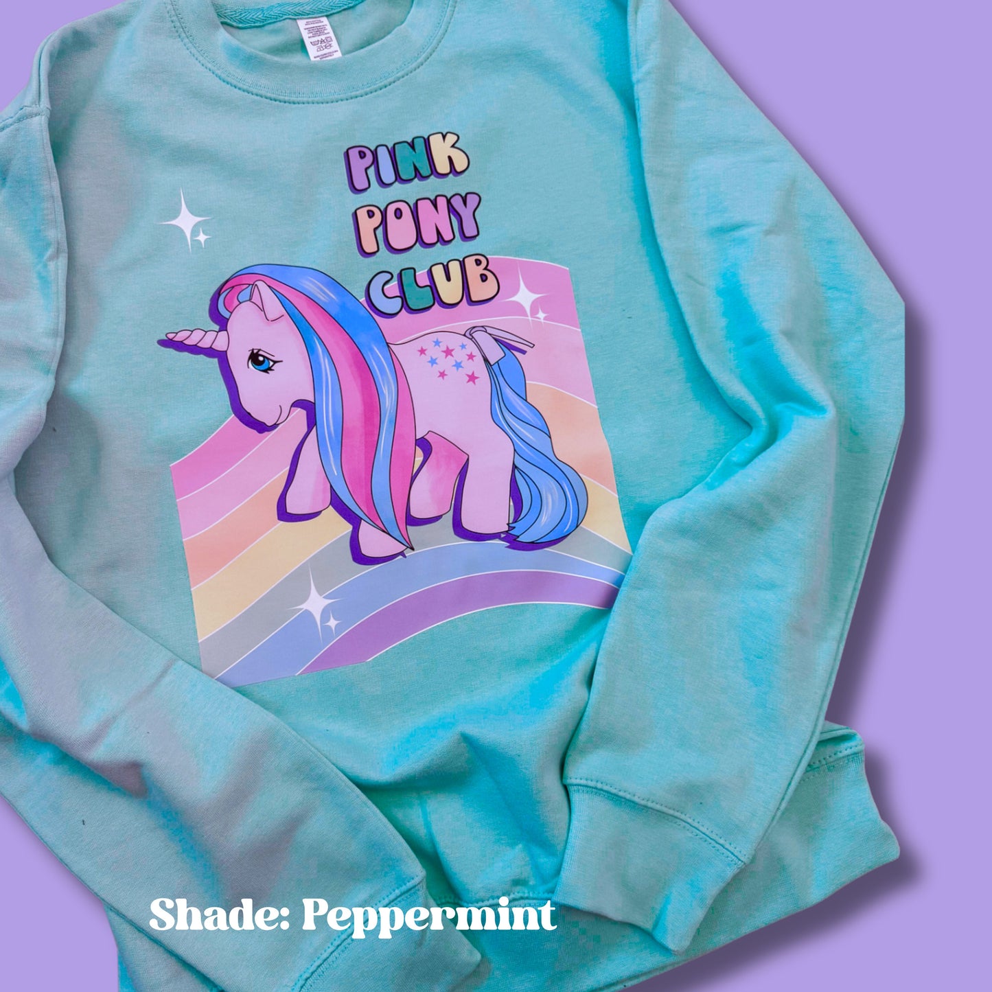 Pink Pony Club - Crew Neck Sweater - Inspired by Vintage 80s and 90s My Little Pony Dolls