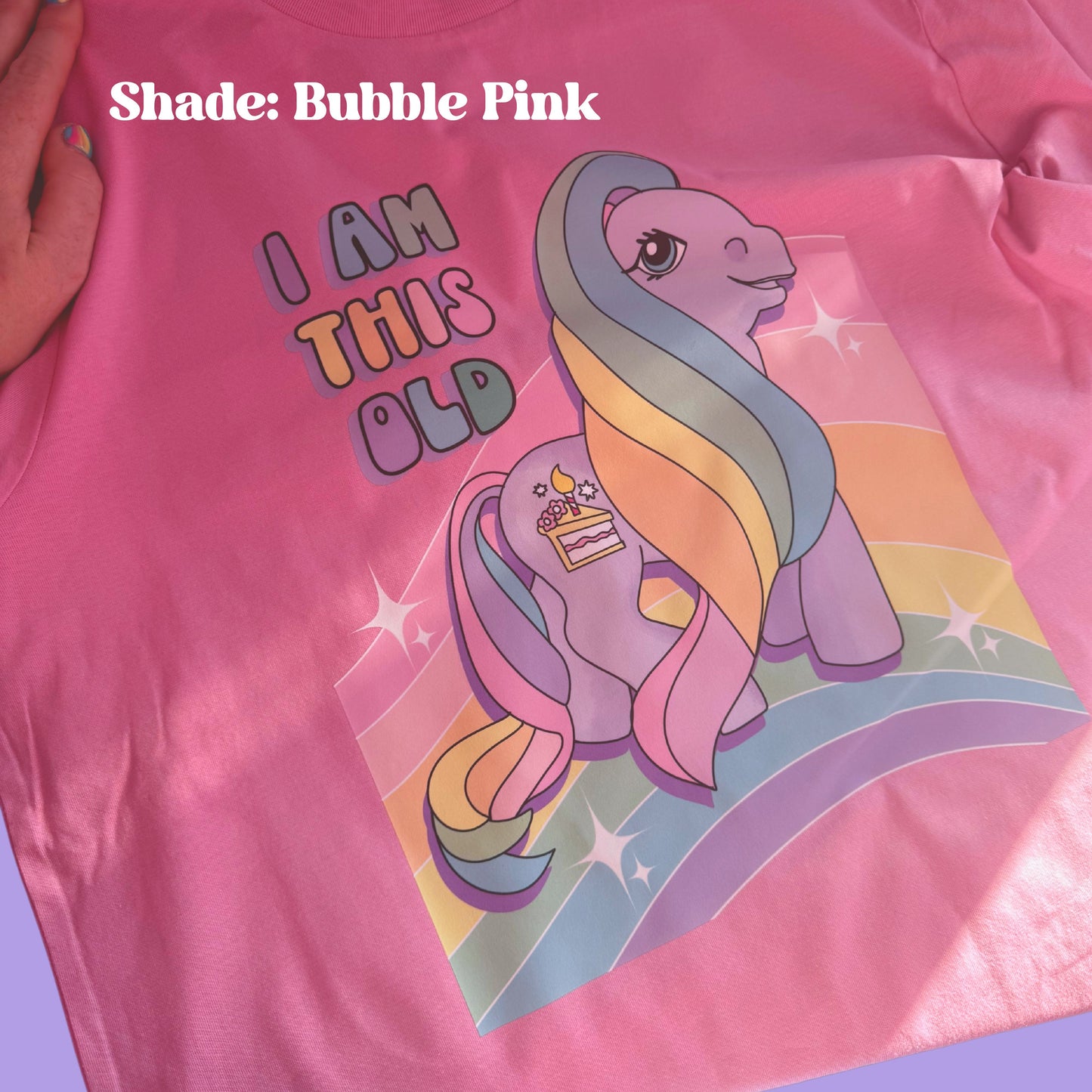 100% Organic Cotton Retro 90's Printed Tee Inspired by Vintage My Little Pony Dolls