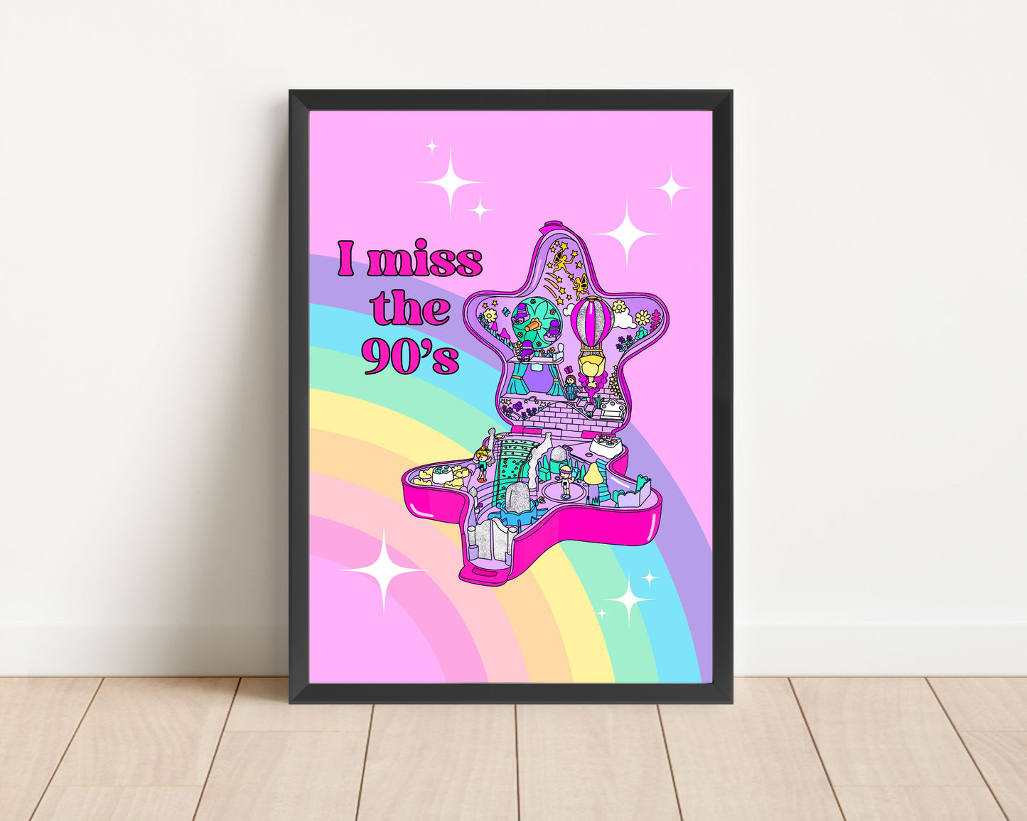 90’s Print Inspired By Vintage Bluebird Polly Pocket Fairylight Wonderland Compact Print Various Sizes A3, A4, A5, A6