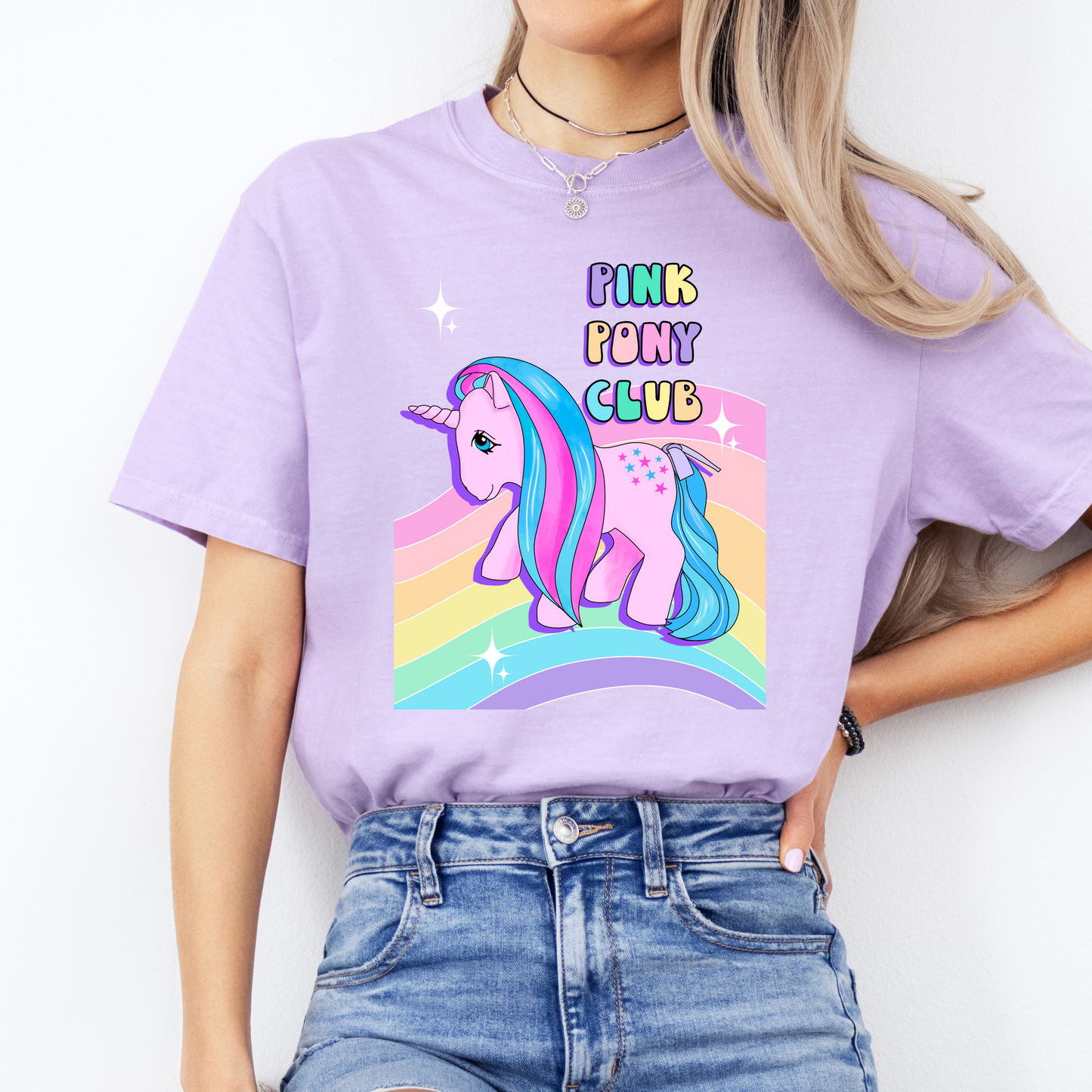 Pink Pony Club Tee - Premium 100% Organic Cotton Tee - Inspired by Vintage My Little Pony Dolls