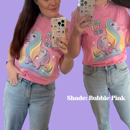 100% Organic Cotton Retro 90's Printed Tee Inspired by Vintage My Little Pony Dolls