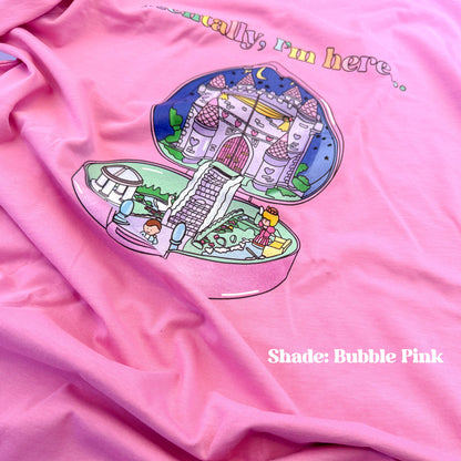 Soft 100% Organic Cotton Tee Inspired by 80s/90s Polly Starlight Castle Compact