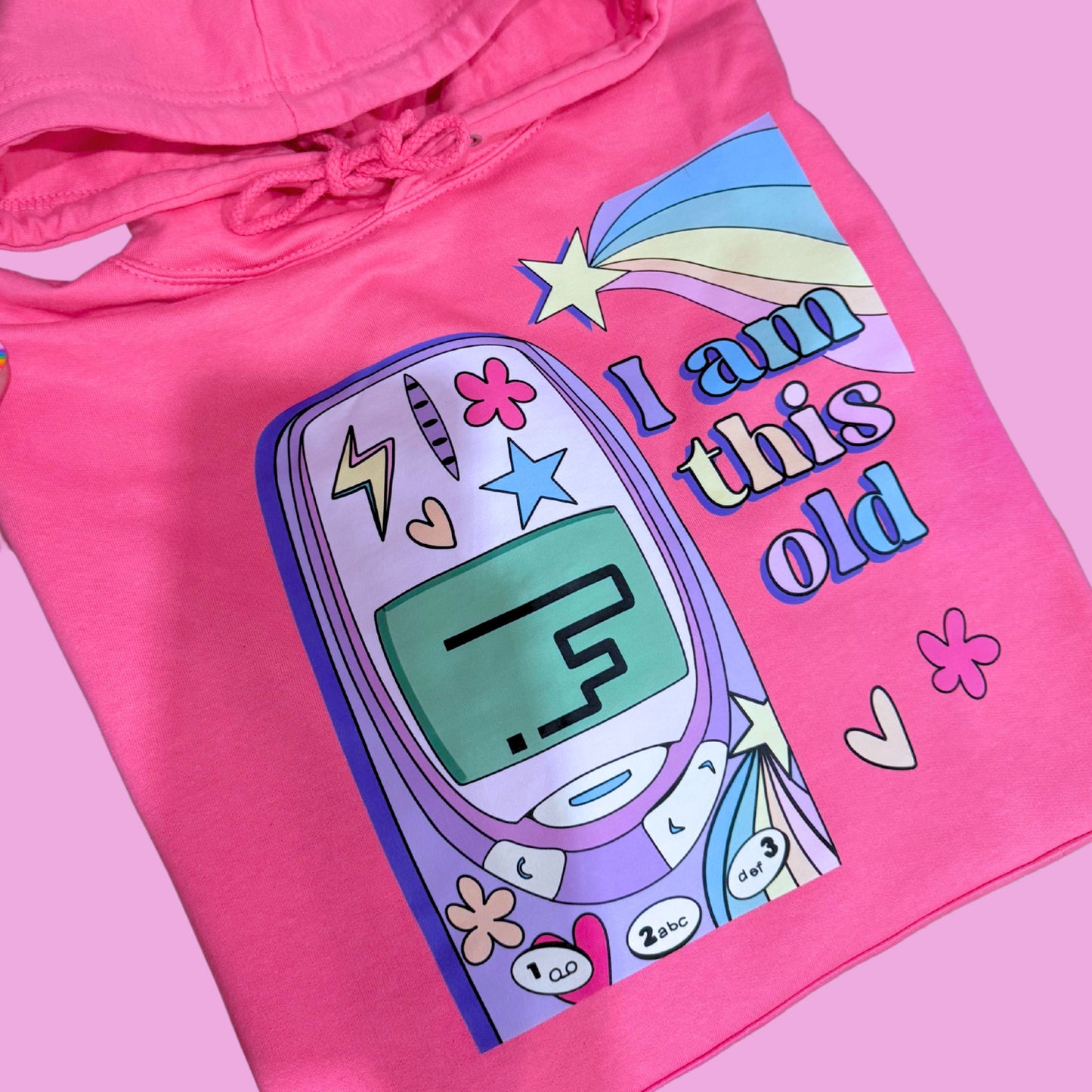 Retro Throwback 90s/00s Nostalgia Colourful Cosy Hoodie Inspired by 3310/Snake
