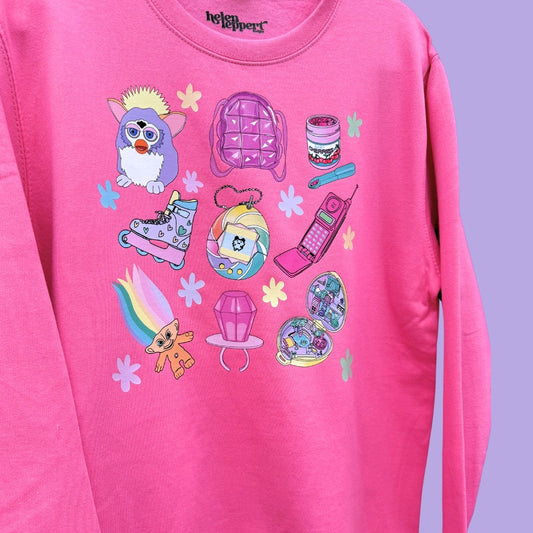 Cosy Colourful 90's Toys and Accessories Crew Neck Sweater