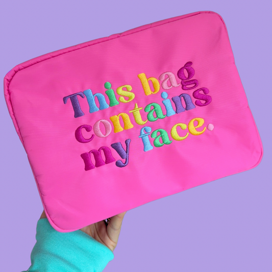 Rainbow Embroidered Makeup/Accessory Pouch - Different Sizes Available