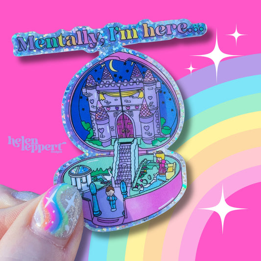 1990’s Bluebird Polly Pocket Starlight Castle Illustrated Holographic Sticker/Laptop Decal