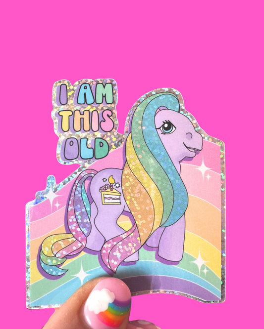 80's and 90’s Sticker Inspired Vintage My Little Pony Illustrated Holographic Sticker/Laptop Decal