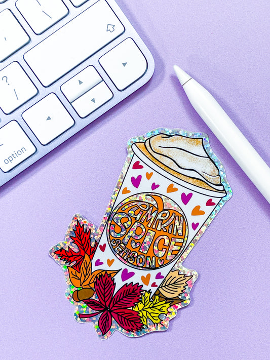 “Pumpkin Spice Season” Holographic Planner Sticker Laptop Decal