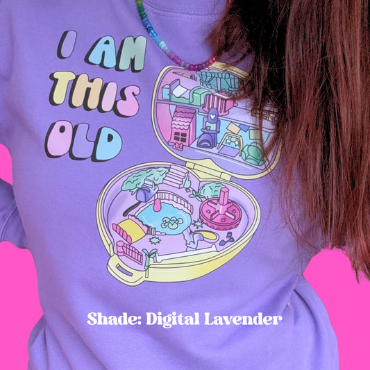 I am This Old - Cosy Colourful Crew Neck Sweater - Inspired by Vintage 80s and 90s Polly Compacts
