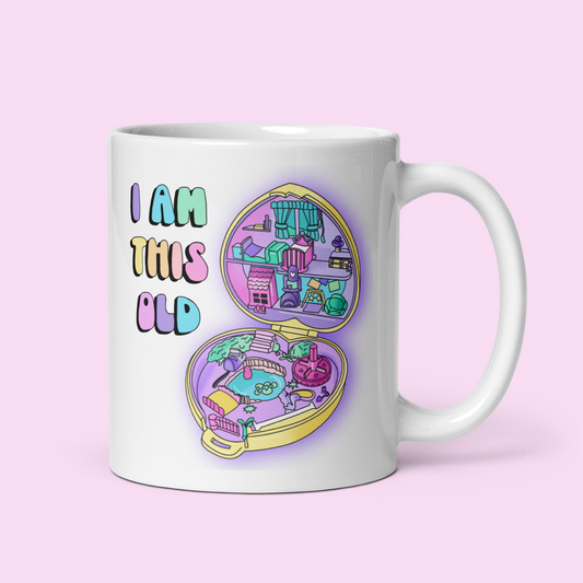 90’s Nostalgia Ceramic Mug Inspired by Retro 1990's Polly Pocket Compact | Illustrated Mug